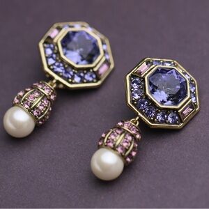 Heidi Daus “Lavish Layers” Crystal Drop Earrings